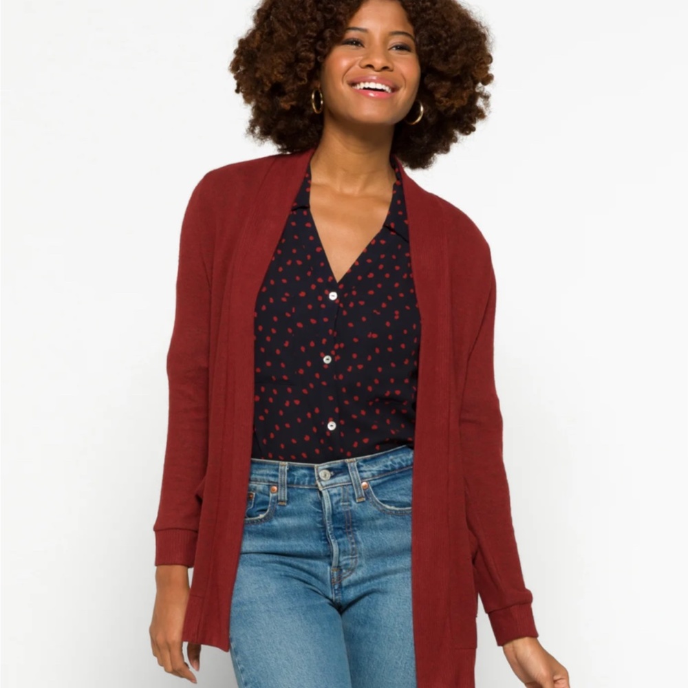 Stitch Fix Market & Spruce Heather Brushed Knit Two Pocket Cardigan Size Small